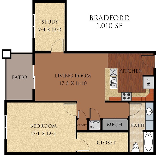 Plano de planta de Bradford - Sierra Pointe Apartments