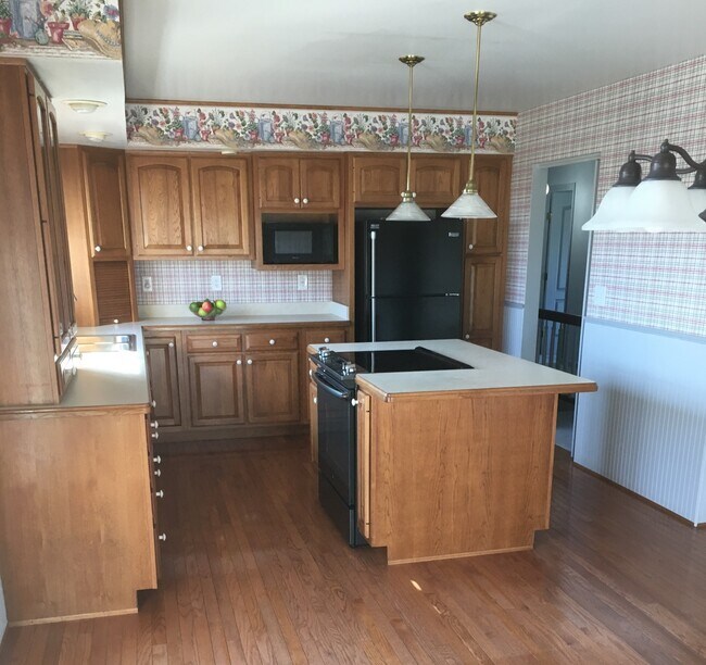 Kitchen w/island stove/real hardwood. - 347 Southfork Dr.
