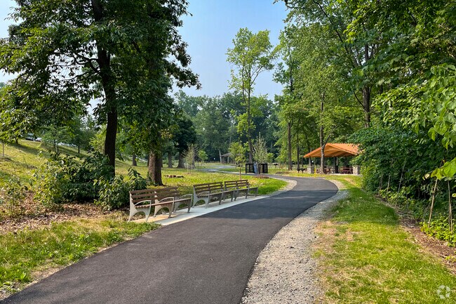 Walk the paths of Alcova Heights Park in Columbia Forest.
