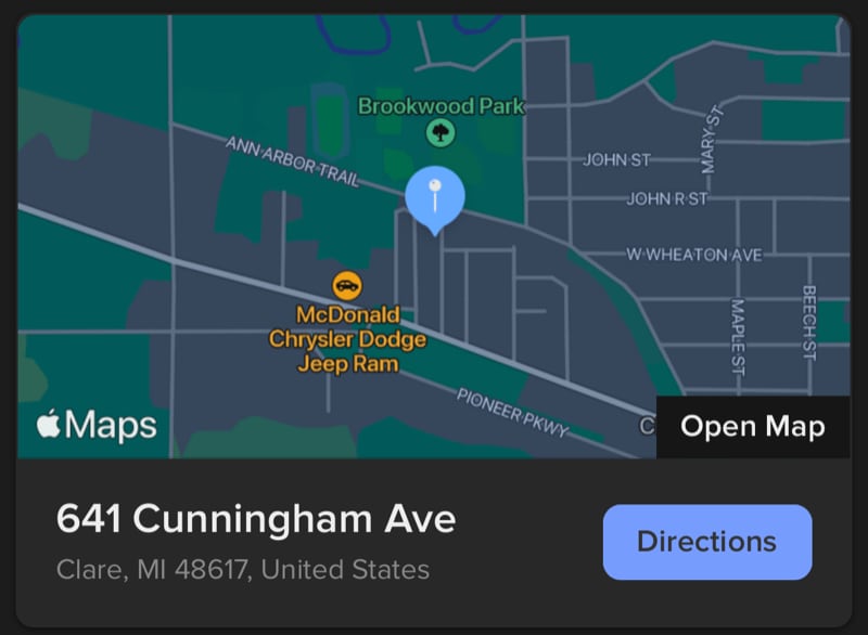 641 Cunningham St, Clare, MI 48617 House Rental in Clare, MI