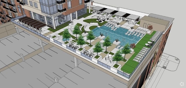 Rendering of Rooftop Amenities Deck - 3700M