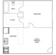 One Bedroom, One Bathroom, 425 SQFT