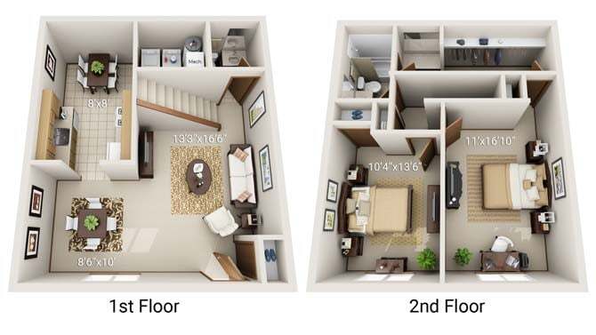 Big Creek Apartments – BD1T Townhome