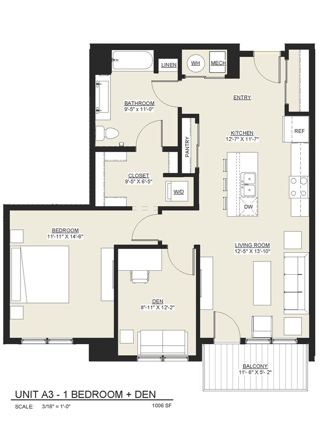 Plano de planta - Freewheel Apartments