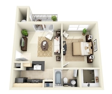 Floor Plan 1 - Briarcliff Apartments