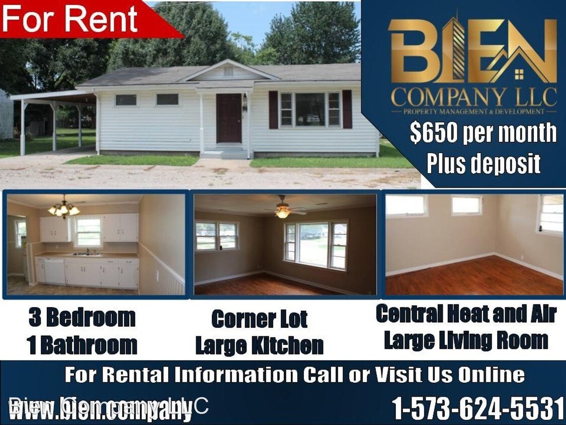 3 br, 1 bath House 425 N Elm. House Rental in Dexter, MO