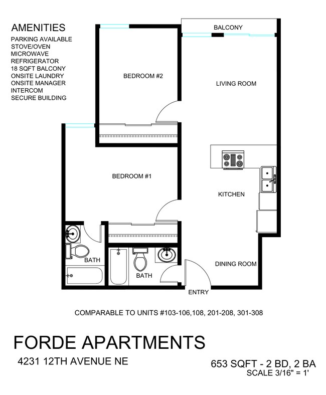 Plano de planta - Forde Apartments