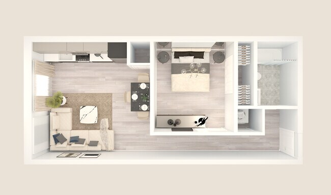 Floor plan 1b/1b on Haverford - 3951 Lancaster Ave.