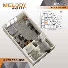 Studio I squared 232-632 - Melody Jabooda Apartments
