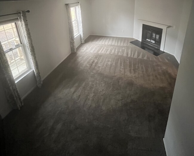 Living room with wood-burning fireplace - 1172 Worthington Woods Blvd