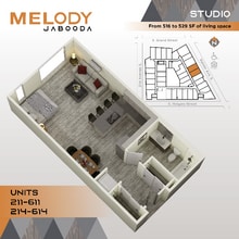 Studio B squared 211-611 214-614 - Melody Jabooda Apartments