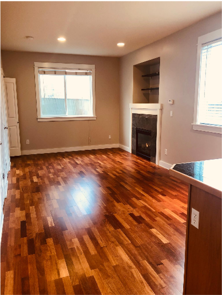 Facing away from kitchen your cozy fireplace - 9169 23rd Ave NE