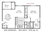 The Asher 1 Bed 1 Bath