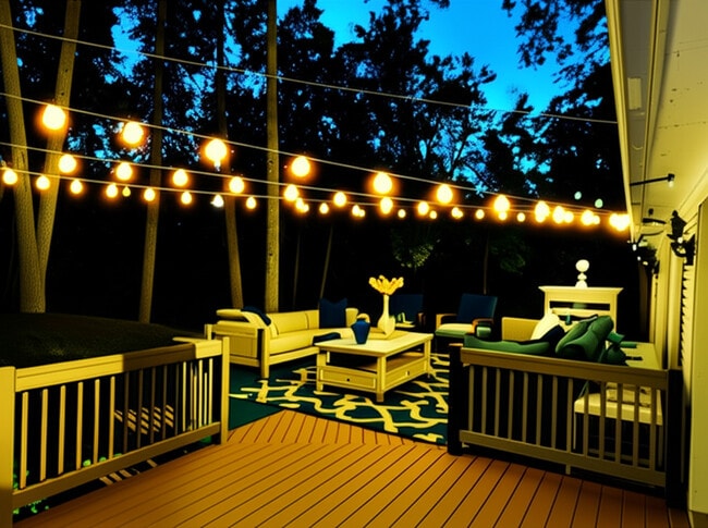 Stunning large deck with string lights - 4922 Baylor Dr