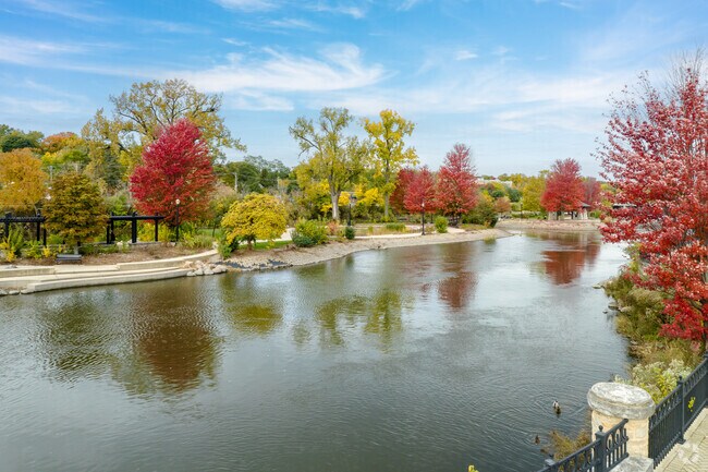 View of the park from across the river in Elgin.