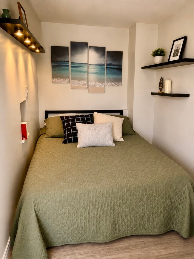 Walled off bedroom, fits queen bed - 2939 Van Ness St NW