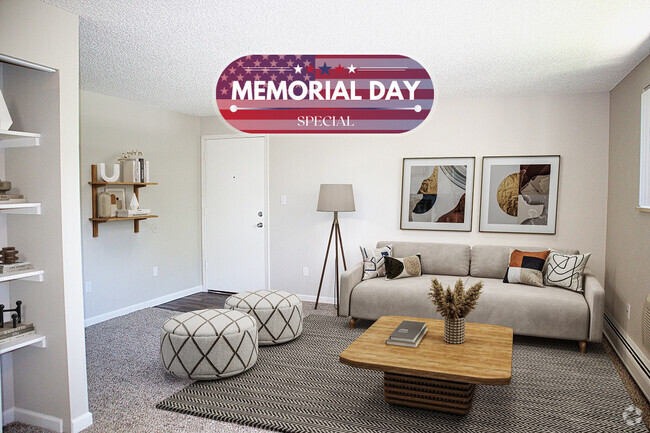 1 BR, 1 BA - Living Room (Cottonwood) - Lamar Village Apartments