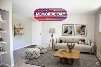 1 BR, 1 BA - Living Room (Cottonwood) - Lamar Village Apartments
