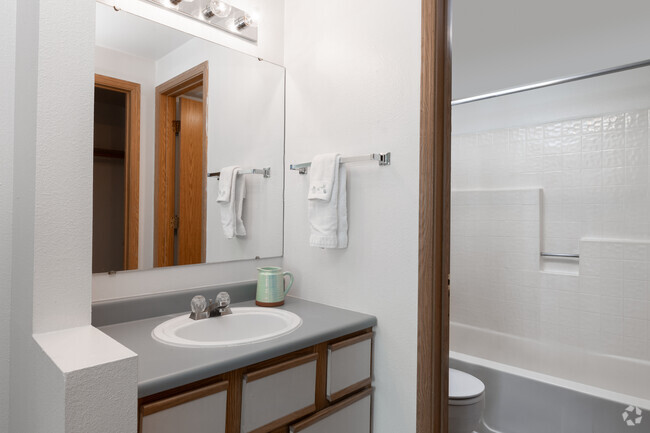 2BD, 2BA - 995SF - Primary Bathroom - The Seasons Apartments