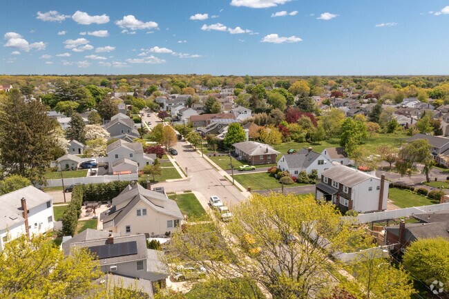 Neat rows of homes make up the area known as Bethpage, NY.
