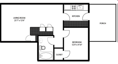 1BR/1BA - Brookland Place Apartments