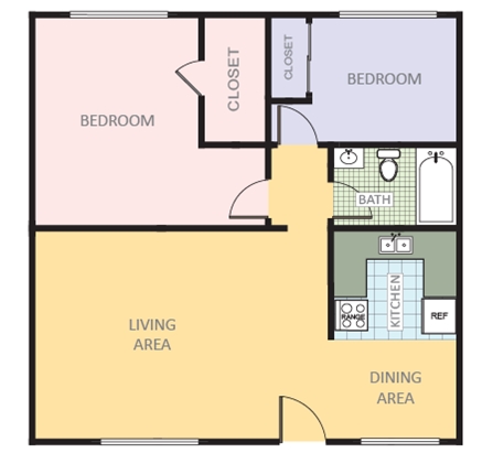 2HAB/1BA - Coronel Apartments