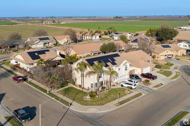 The homes of Lemoore share space with the orchards and farmland of the San Joaquin Valley.