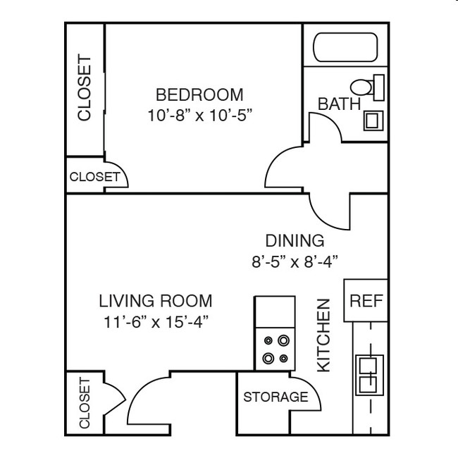 1BR/1BA - Magnolia Plaza Apartments