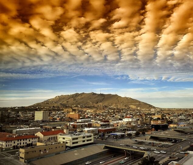 A view of the Franklin Mountains from El Paso