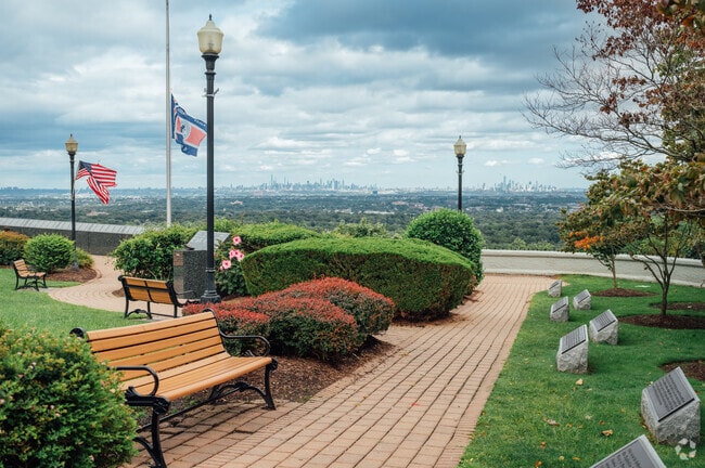 The 9/11 Memorial at Eagle Rock offers pristine views of the New York Skyline.