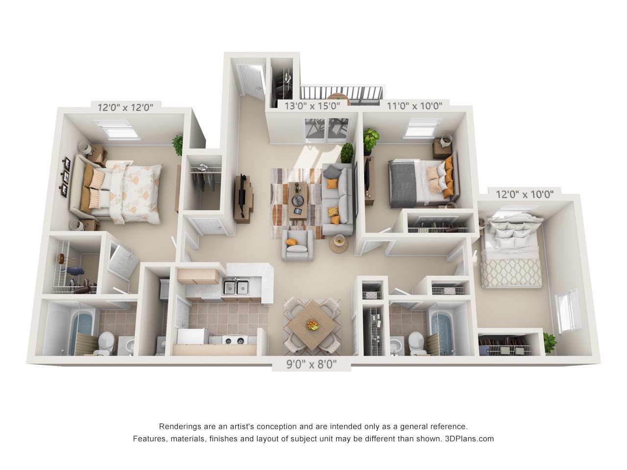 Quail Hollow at the Lakes – Three Bedroom A