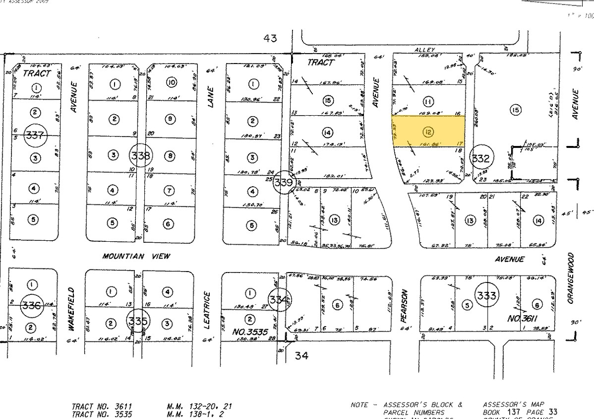 Mapa de la parcela - Pearson Gardens