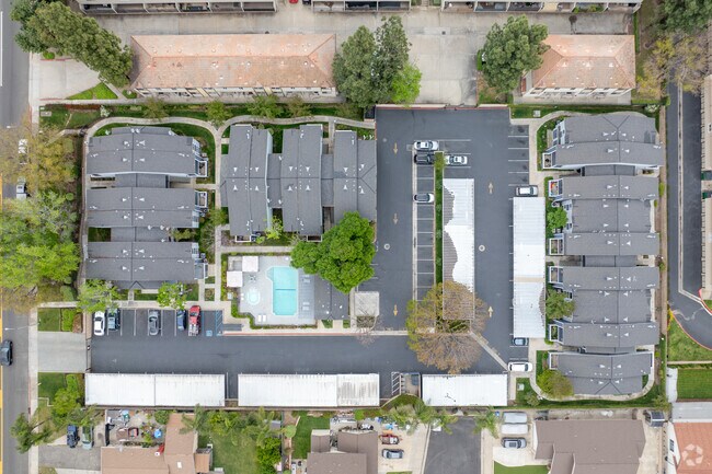 Aerial Photo - Hampton Court Apartments