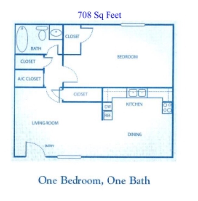 One Bedroom Floor plan - 71st Street Apartments