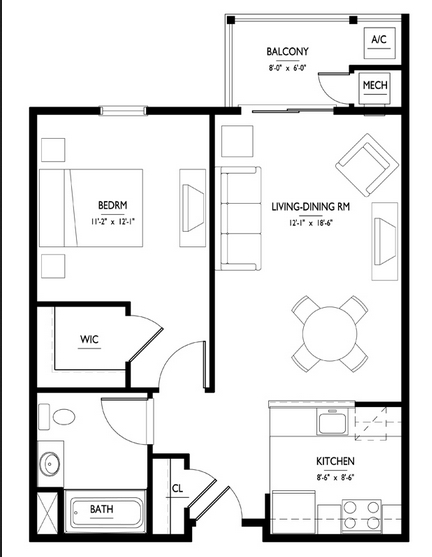 Plano de planta - Conifer Village at Cape May Senior Apartments