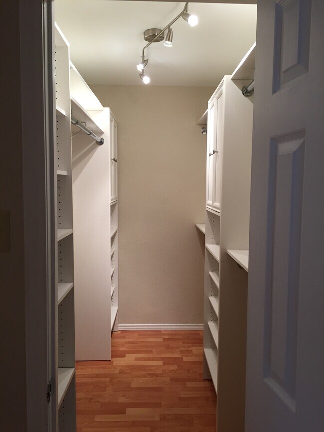 Spacious master walk-in closet. - 8633 Datapoint Drive #268