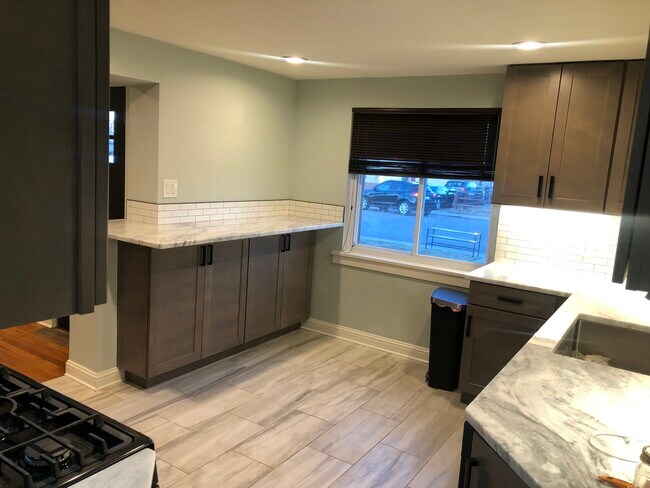 Wrap-around bar, under-bar cabinets for food storage. - 5045 Adams St
