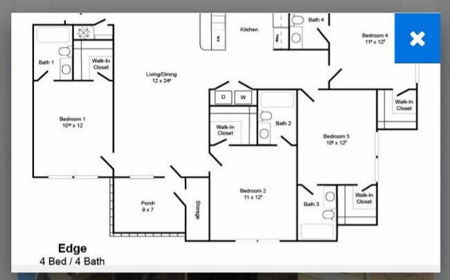 Floor plan - 1114 S College St