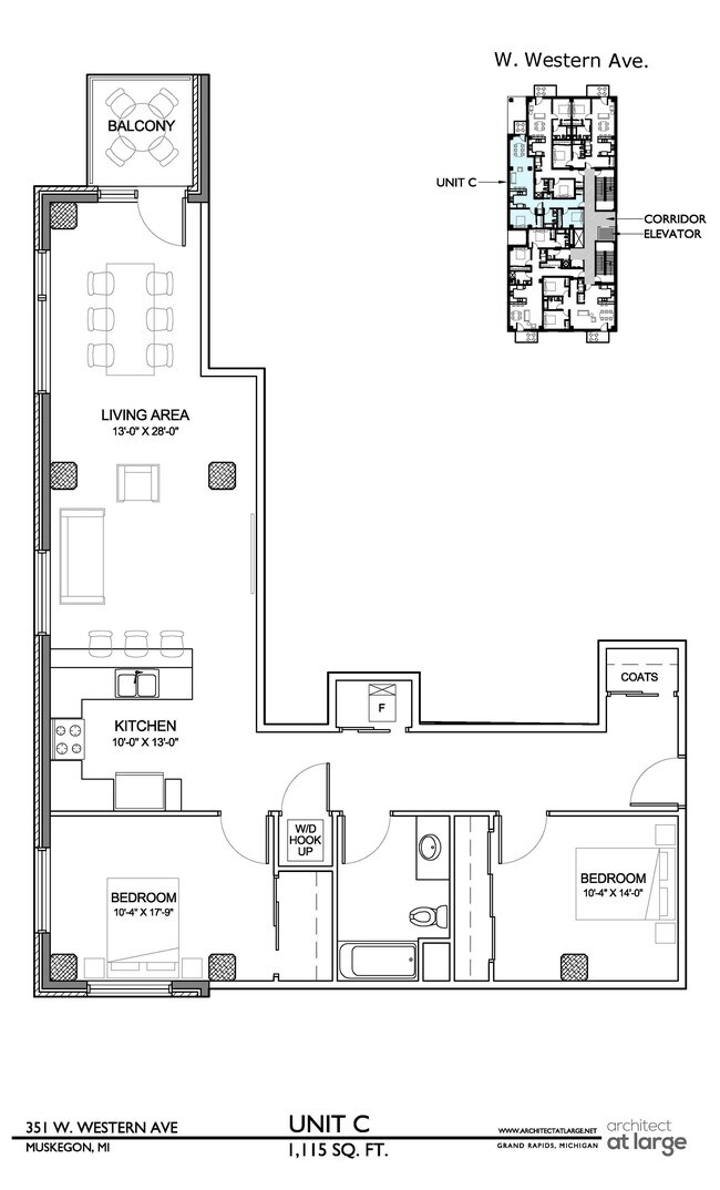 Plano de planta C - Lake View Lofts