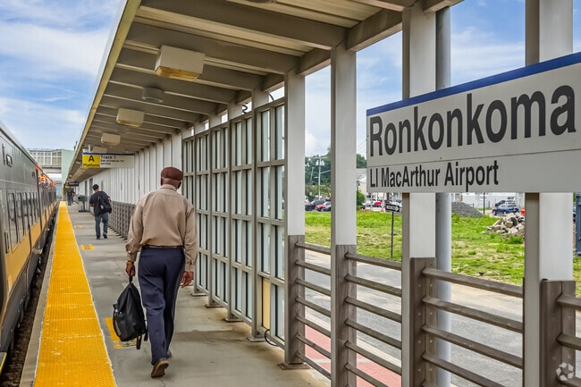 The Ronkonkoma train station will have you in the city in just oven an hour.