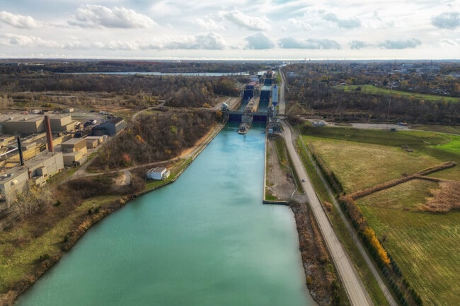 The locks are popular spots to watch freighters.
