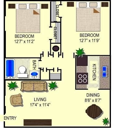 868 pies cuadrados - Grande - Golfview Apartments
