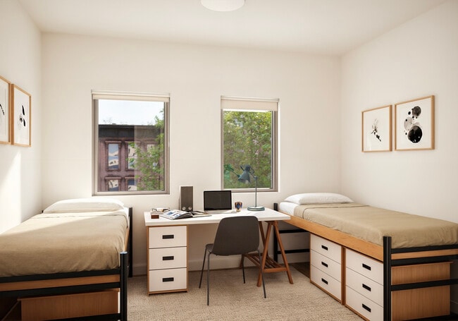 Double Room Rendering - FOUND Study Downtown Berkeley