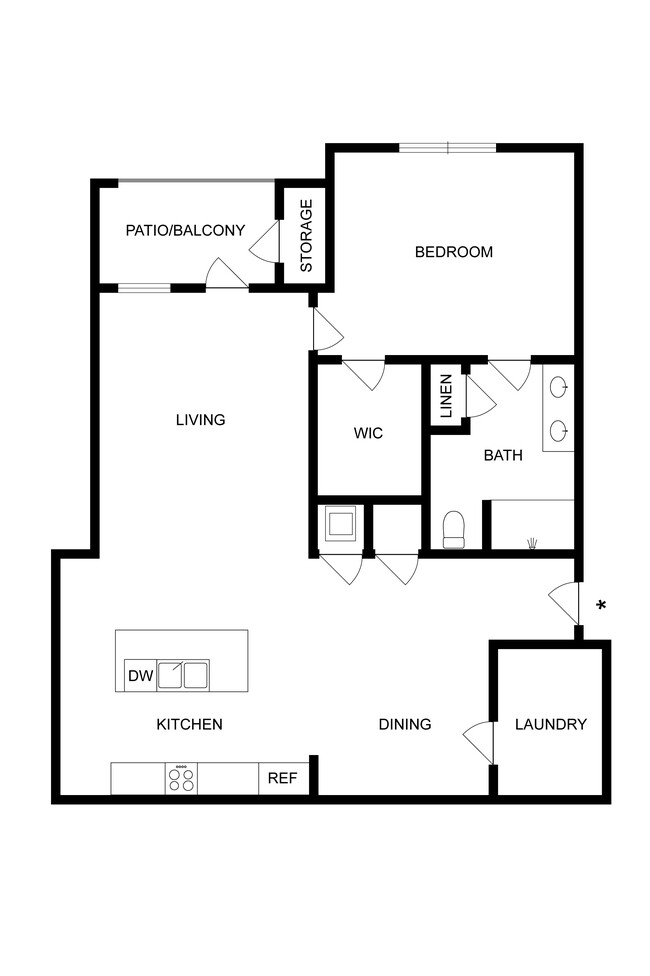 One bedroom floorplan 1,172 Sq. Ft. - The Retreat at Stuart Crossing