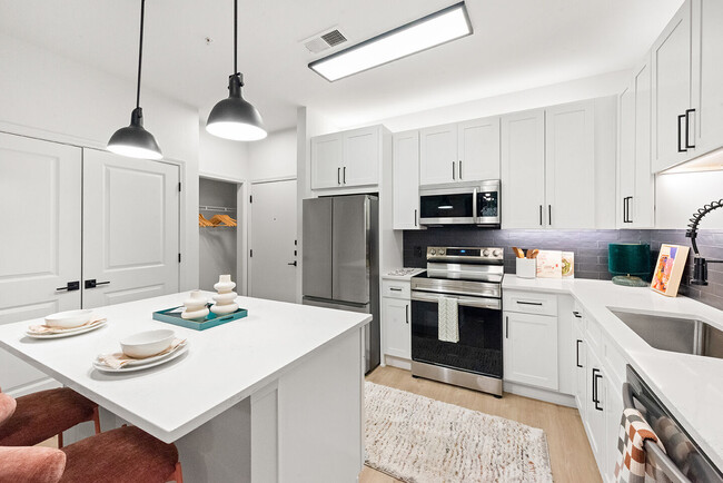 All-New, Custom Cabinetry with Under-Cabinet Lighting, Designer Hardware, and Tile Backsplashes - Cortland South End