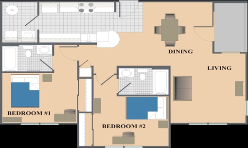 2HAB/2BA - The Courtyards at University of Maryland