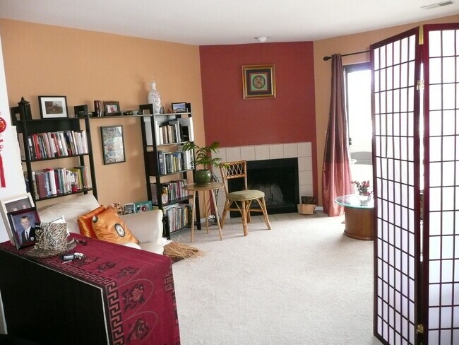 Living room with the real fireplace - 4985 Twin Lakes Rd