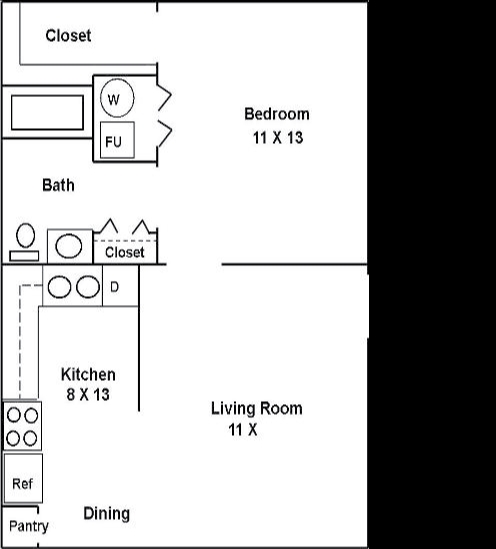 1HAB/1BA - Lakewood Apartments