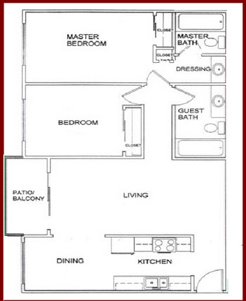 Plano de planta - Sandlewood Apartments