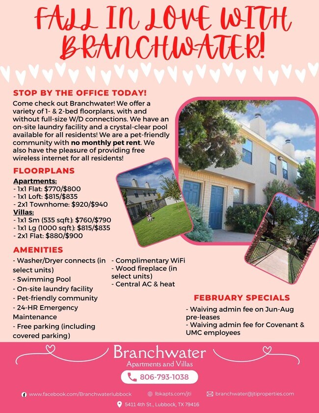 Branchwater Apartments 5411 4th St Lubbock, TX